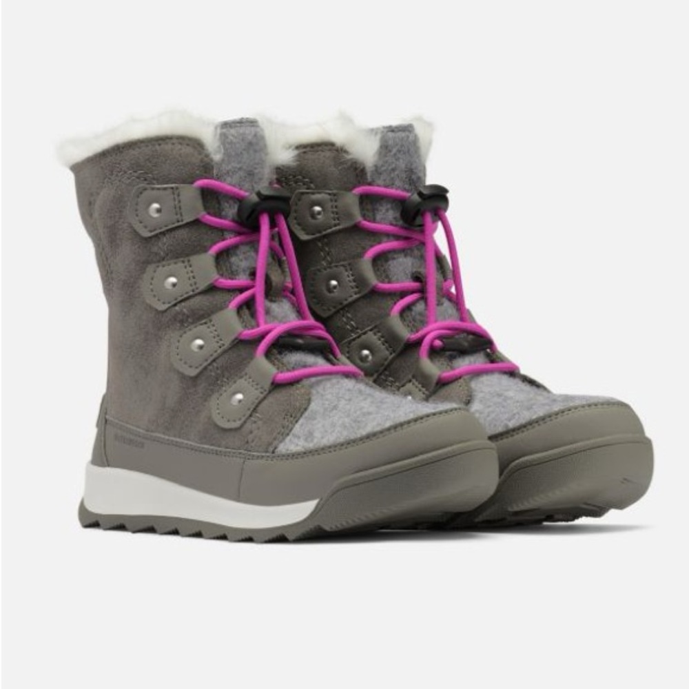 Sorel Gray Boots with Pink Accents